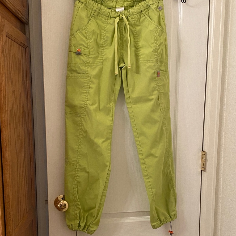 Grace Black and Lime Green Scrub Top